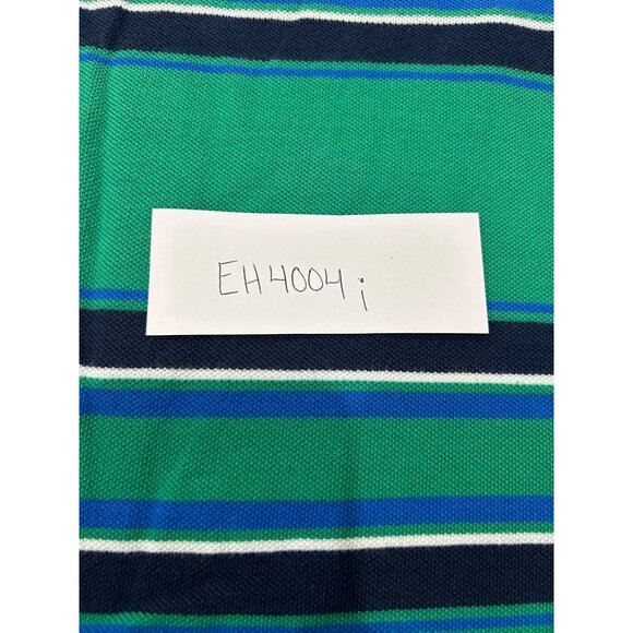 Chaps Mens Green Blue Striped Polo Shirt Cotton Sz XL - Picture 7 of 8